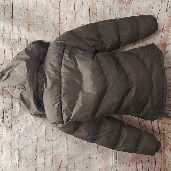 NWT Everyday Brown Faux Fur Trim Puffer Full Zip Jacket - Picture 7 of 11